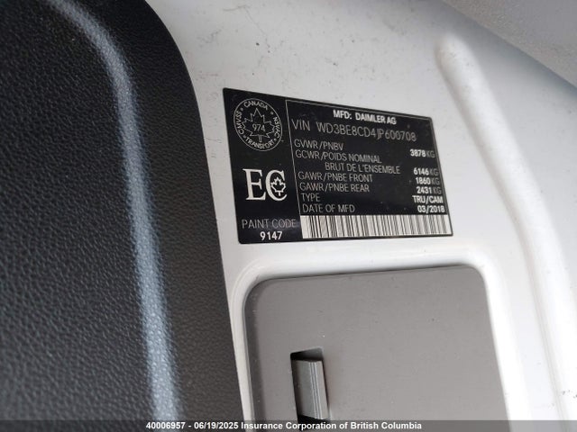 WD3BE8CD4JP600708 Mercedes-Benz Sprinter 2500 High Roof V6