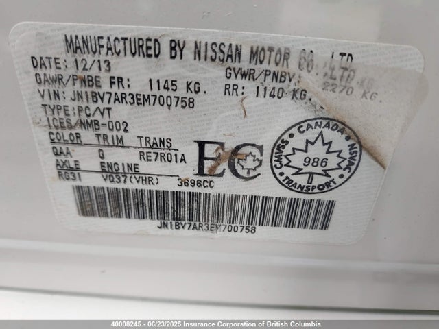 Infiniti Q50 2014 JN1BV7AR3EM700758 Image 18