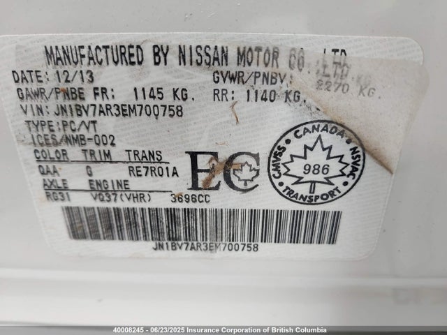 Infiniti Q50 2014 JN1BV7AR3EM700758 Image 9
