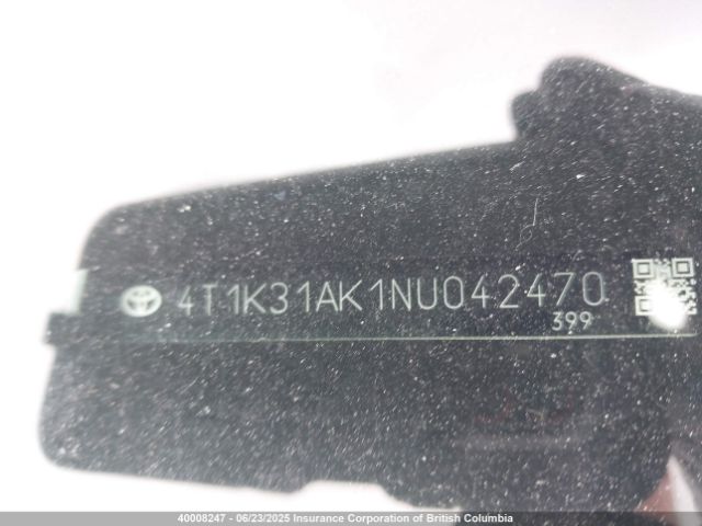 4T1K31AK1NU042470 Toyota a25a-fxs, 3nm