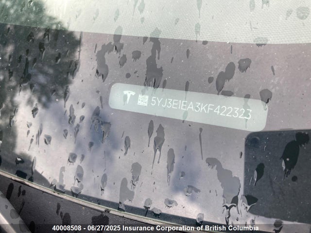 5YJ3E1EA3KF422323 Tesla 2019