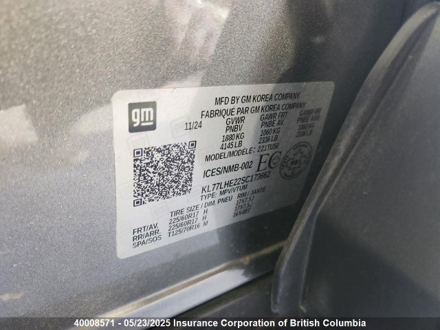 KL77LHE22SC173662 Chevrolet Trax Lt Fwd