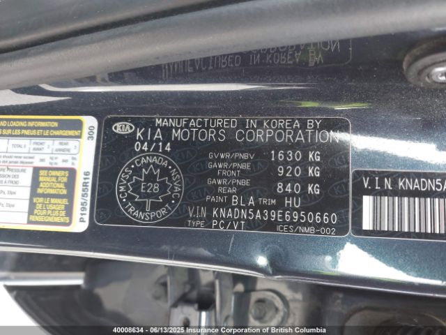 KNADN5A39E6950660 KIA RIO EX