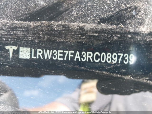 LRW3E7FA3RC089739 Tesla MODEL 3