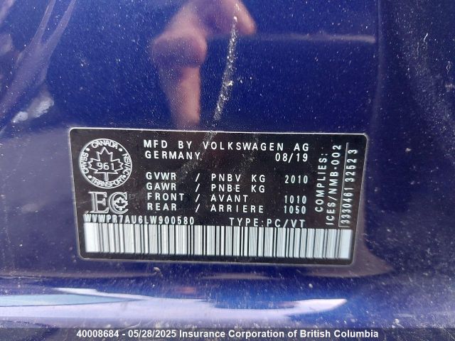 WVWPR7AU6LW900580 Volkswagen 2020