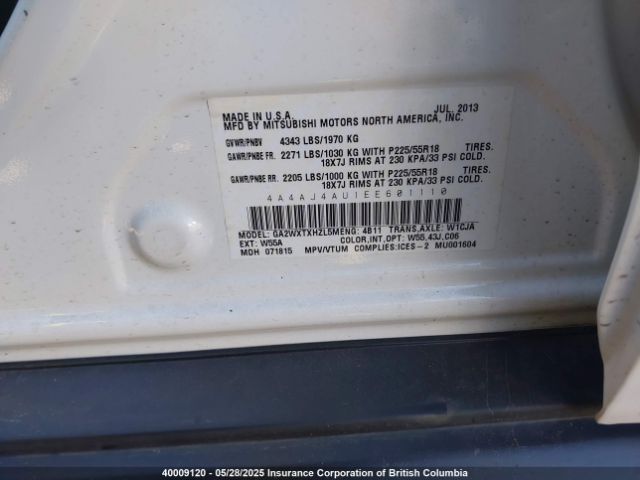 4A4AJ4AU1EE601110 Mitsubishi RVR