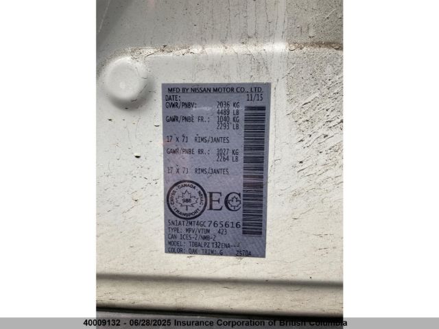 5N1AT2MT4GC765616 Nissan 2016