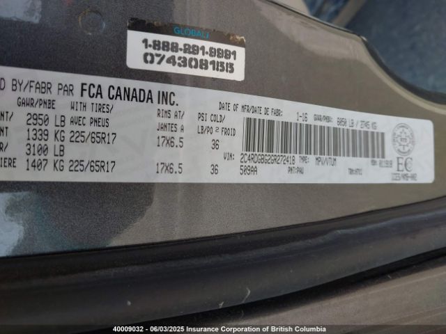 2C4RDGBG2GR272418 Dodge Grand Caravan Se