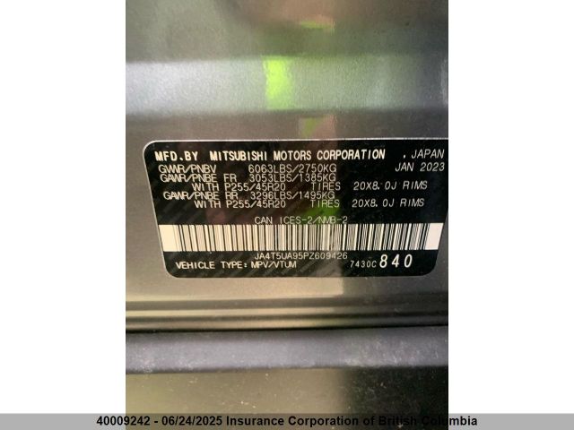 JA4T5UA95PZ609426 Mitsubishi s91-ya1