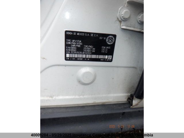 3CZRU5G36JM102324 Honda r18z9
