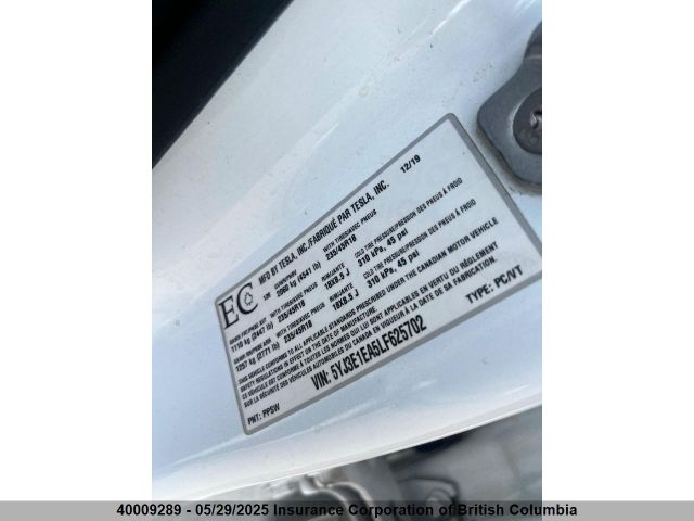 5YJ3E1EA5LF625702 Tesla MODEL 3
