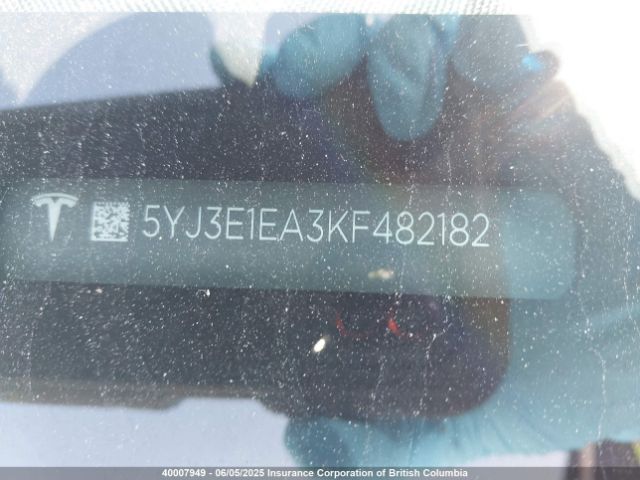 5YJ3E1EA3KF482182 Tesla 2019