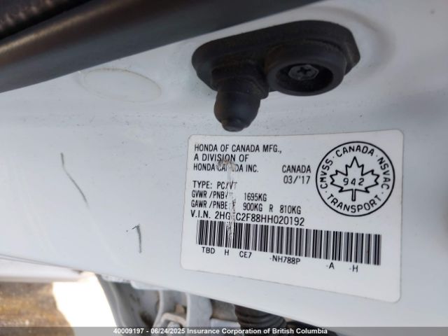 2HGFC2F88HH020192 Honda k20c2