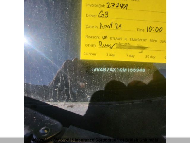 3VV4B7AX1KM155948 Volkswagen 2019
