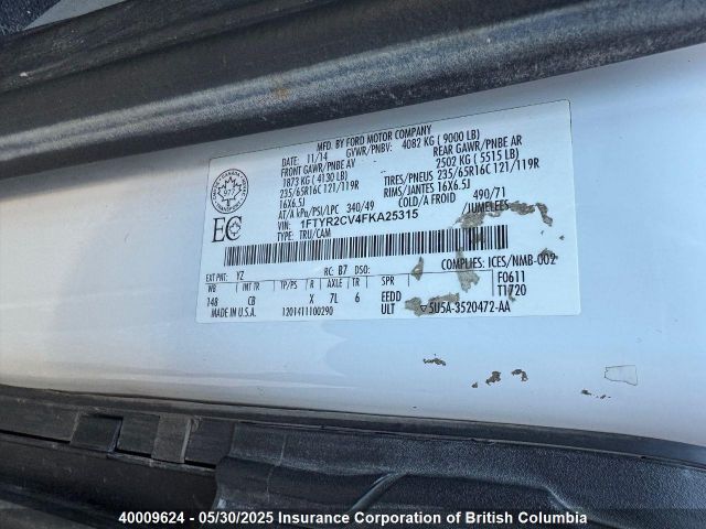 1FTYR2CV4FKA25315 Ford 2015