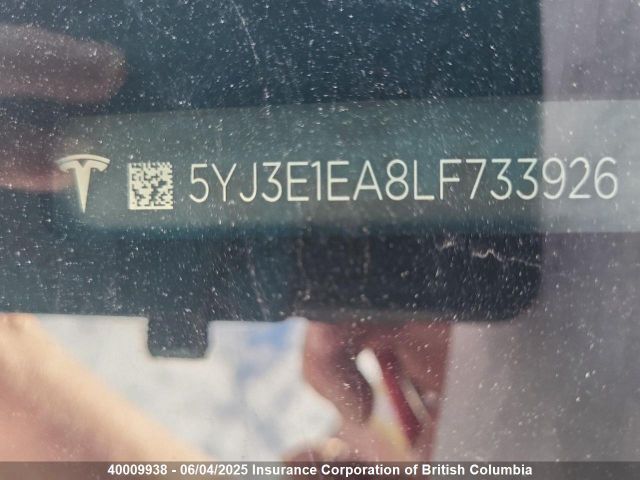 5YJ3E1EA8LF733926 Tesla 2020