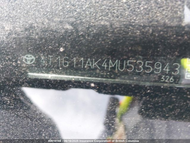 4T1G11AK4MU535943 Toyota Camry