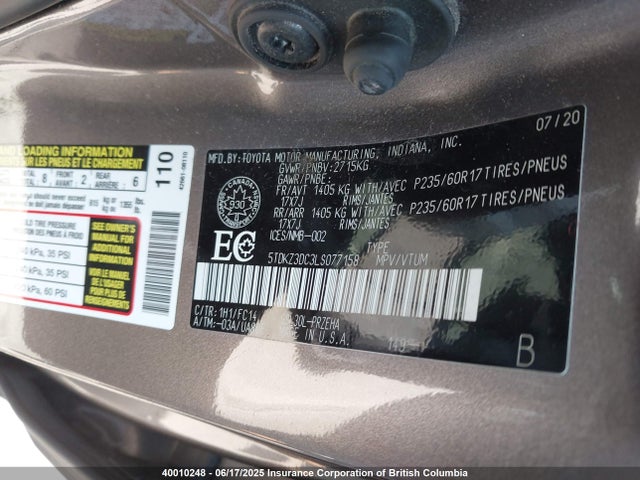 Toyota SIENNA LE 2020 5TDKZ3DC3LS077158 Image 17