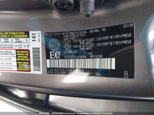 5TDJZ3DC5LS246768 Toyota SIENNA LE