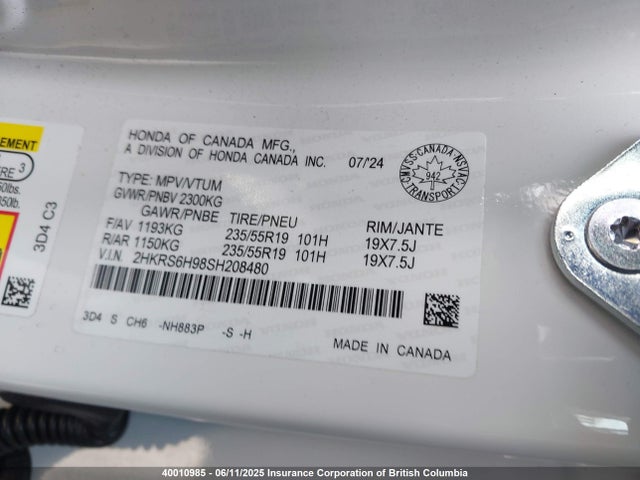 2HKRS6H98SH208480 Honda CR-V