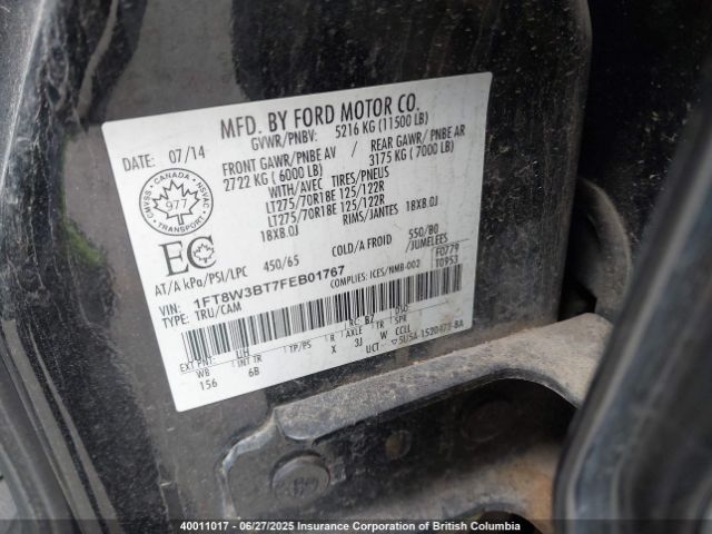 1FT8W3BT7FEB01767 Ford 2015