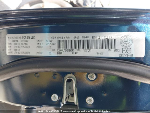 1C6RR7LM9KS720965 RAM 1500 Classic Slt