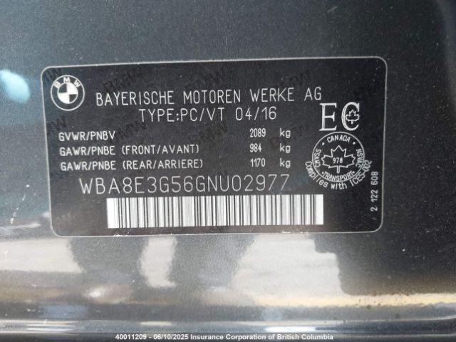 WBA8E3G56GNU02977 BMW 328I