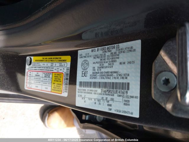 3FA6P0RU5LR141619 Ford Fusion Titanium