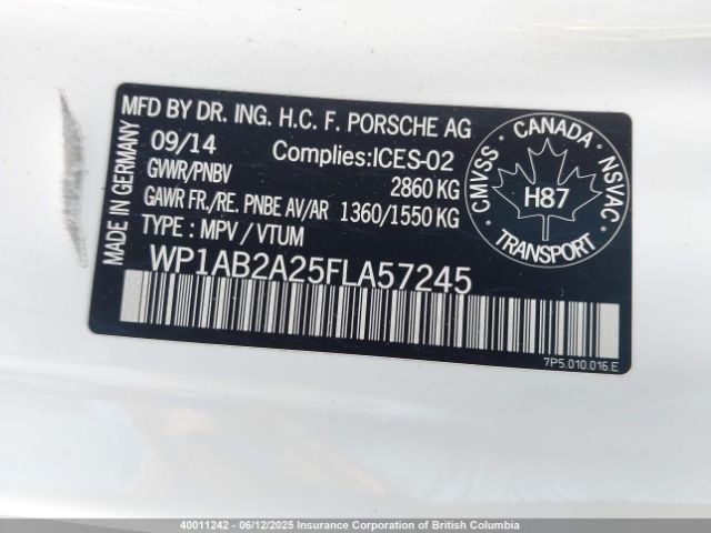 WP1AB2A25FLA57245 Porsche CAYENNE S
