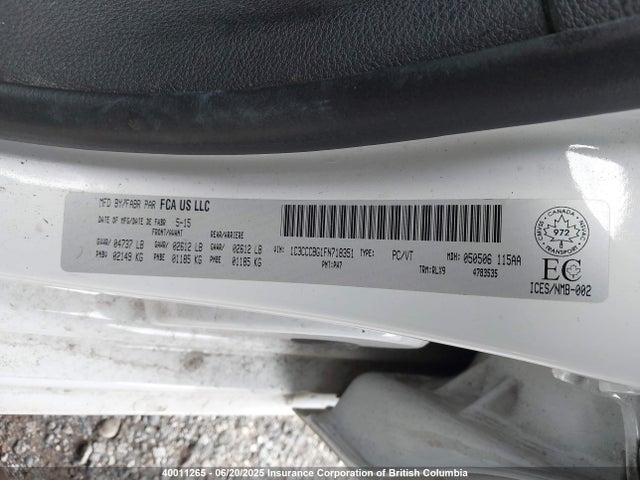 1C3CCCBG1FN718351 Chrysler 2015