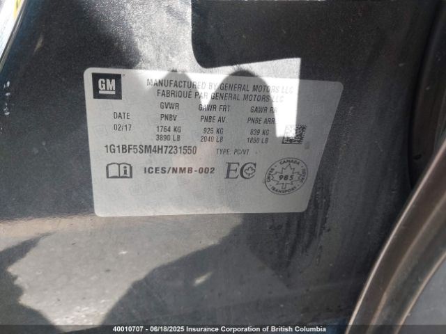 1G1BF5SM4H7231550 Chevrolet Cruze Premier