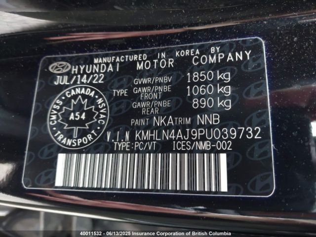 KMHLN4AJ9PU039732 Hyundai Elantra Limited