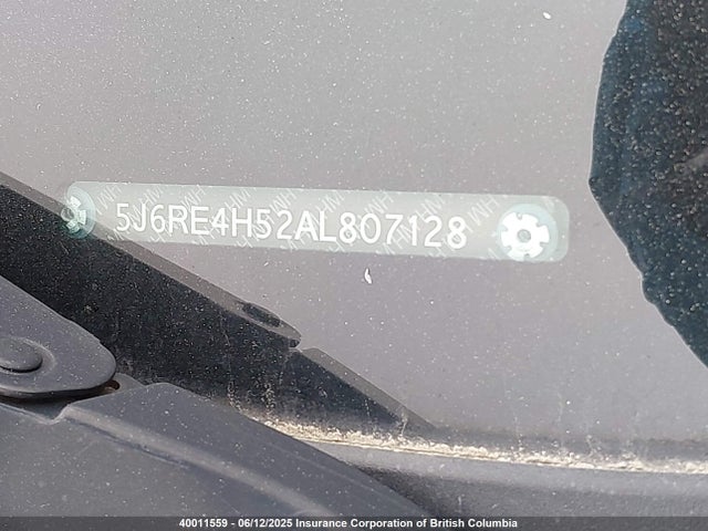 2010 Honda Cr-v მანქანა იყიდება აუქციონზე, vin: 5J6RE4H52AL807128, აუქციონის ნომერი: 40011559