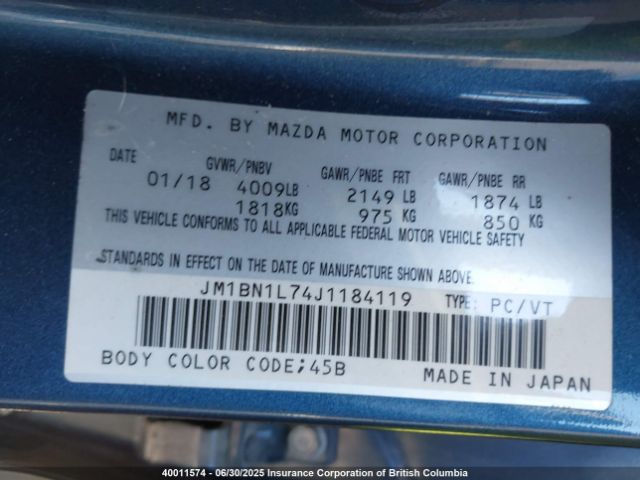 JM1BN1L74J1184119 Mazda pe