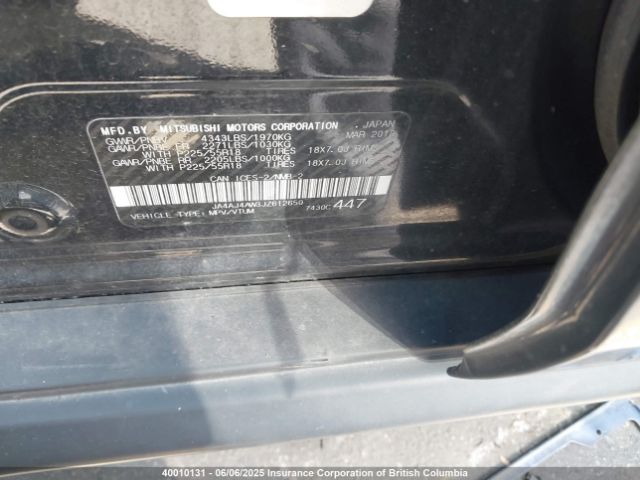 JA4AJ4AW3JZ612650 Mitsubishi Rvr Se Limited/gt