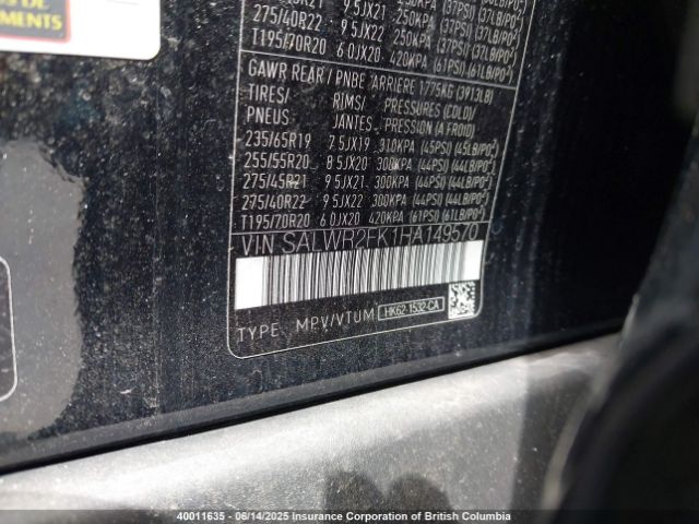 SALWR2FK1HA149570 Land Rover Range Rover Sport Hse
