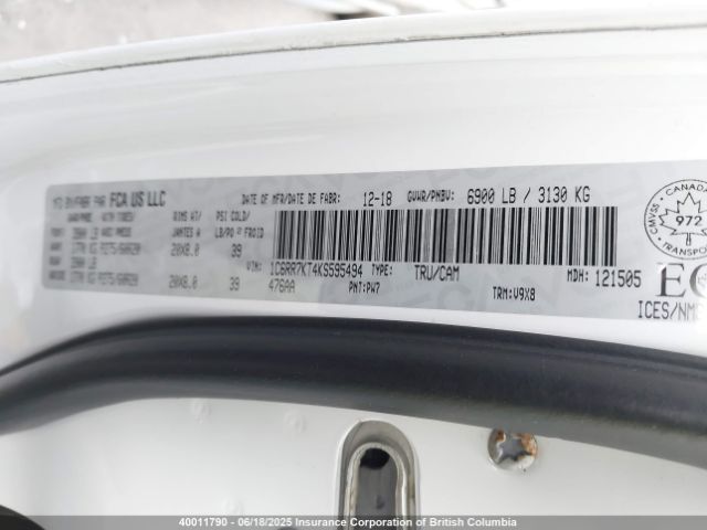 1C6RR7KT4KS595494 RAM 1500 Classic Tradesman