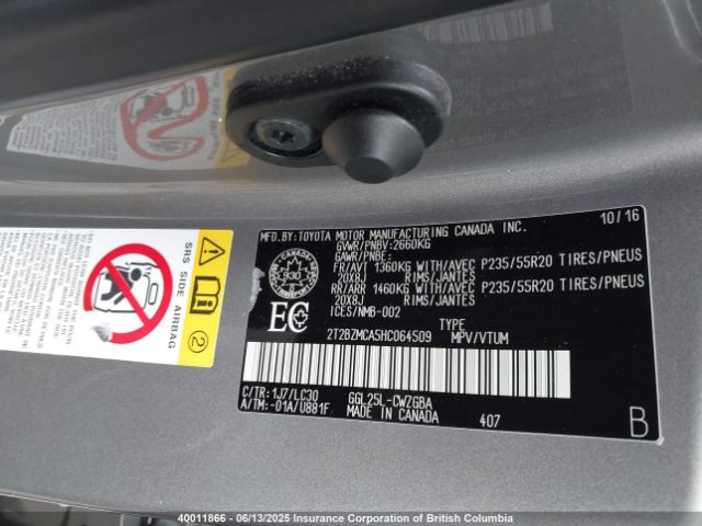 2T2BZMCA5HC064509 Lexus RX