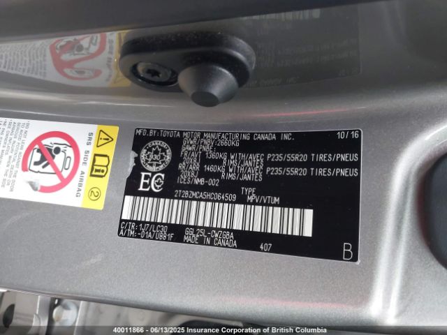 2T2BZMCA5HC064509 Lexus RX