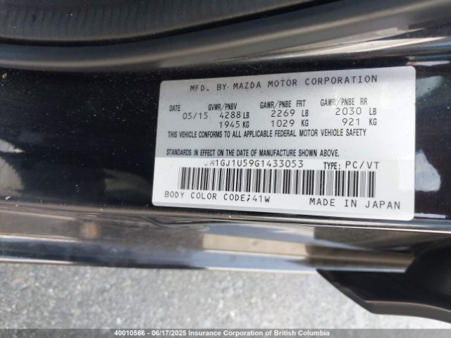 JM1GJ1U59G1433053 Mazda 6 SPORT