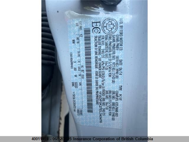 1FADP3K27EL343476 Ford 2014