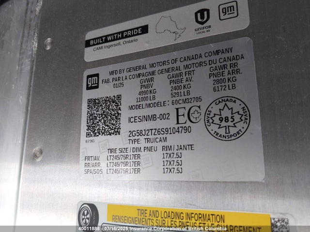 2G58J2TZ6S9104790 Chevrolet Xrj + Etj