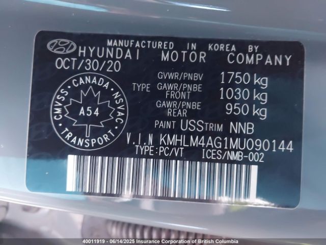 KMHLM4AG1MU090144 Hyundai mpi nu pe