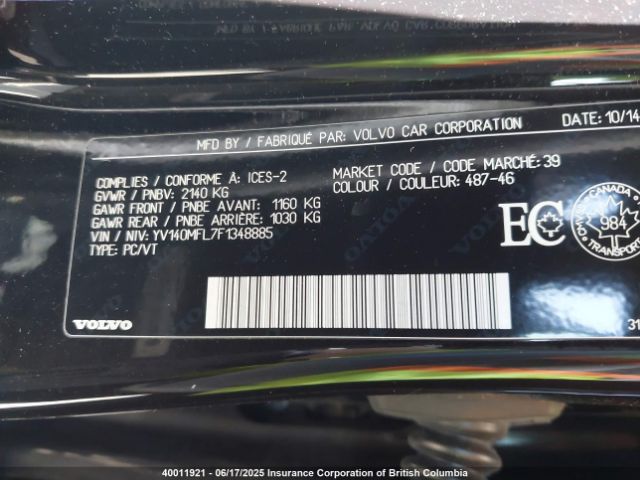 YV140MFL7F1348885 Volvo S60