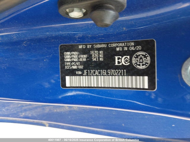 Subaru BRZ 2020 JF1ZCAC16L9702211 Image 9