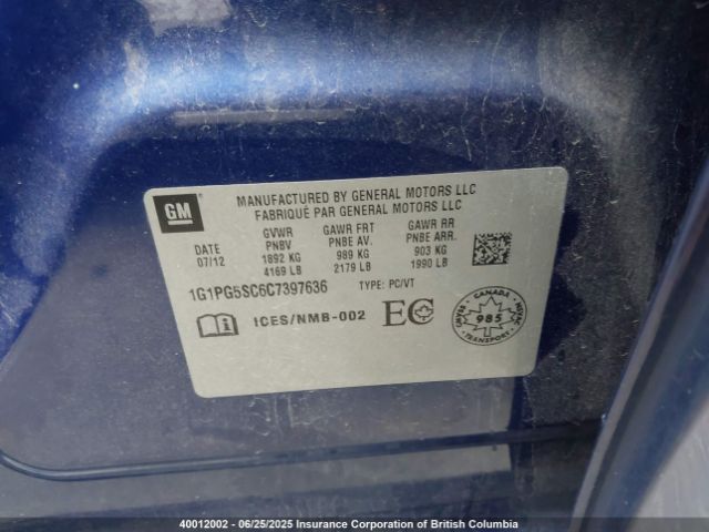 1G1JD6SB7H4160822 Chevrolet luv - mfi, vvt: variable valve timing, alum, e85 max