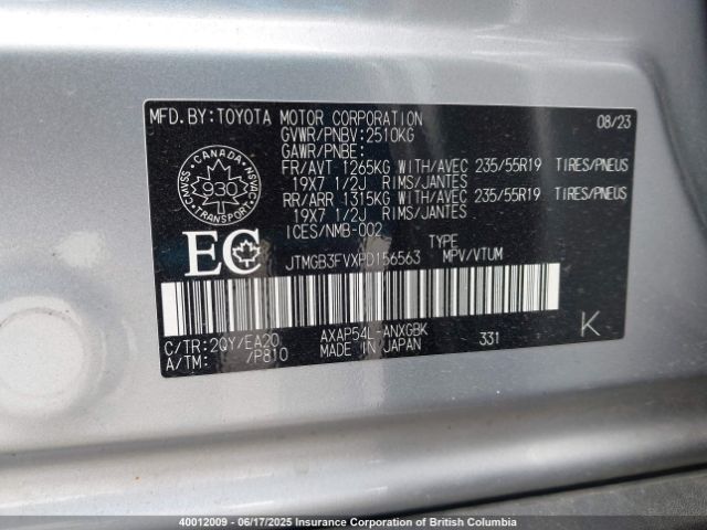 JTMGB3FVXPD156563 Toyota RAV4