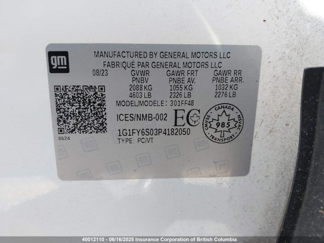 1G1FY6S03P4182050 Chevrolet 2023