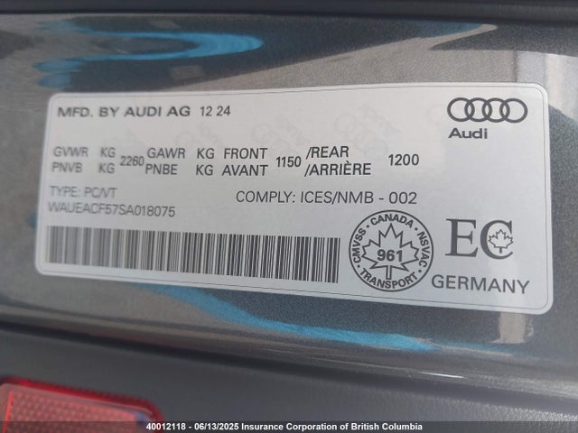 WAUEACF57SA018075 Audi 45 tfsi (2.0t)