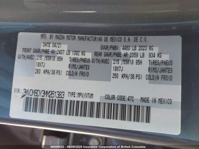3MVDMBDY3MM261383 Mazda Cx-30 Premium